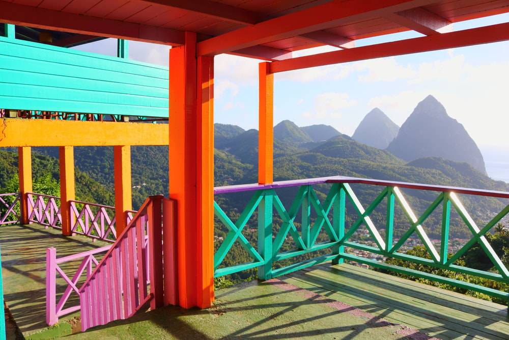 Piton mountains in St. Lucia